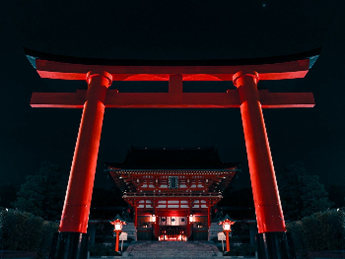 神道展區的紅色鳥居